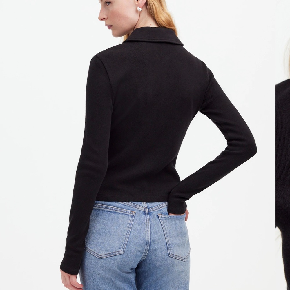 Madewell Ribbed Zip-Front Tee - Picture 3 of 6
